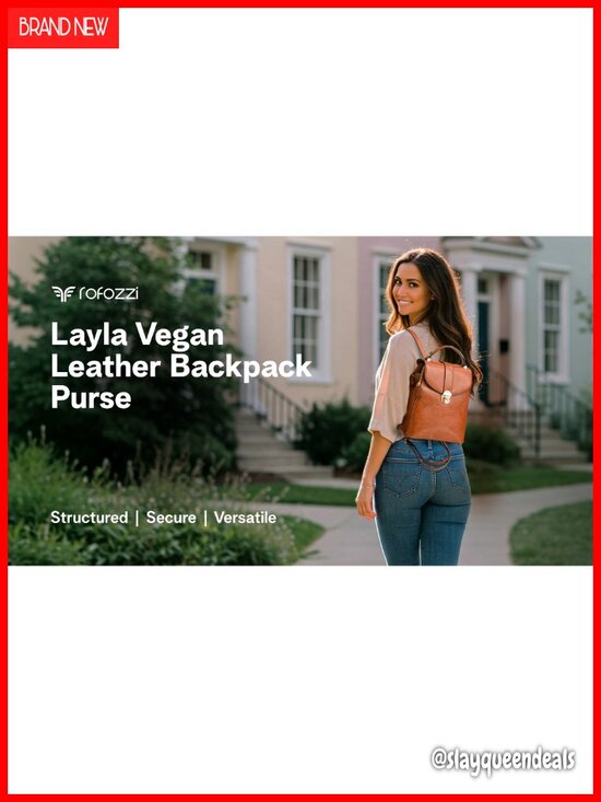 Structured Vegan Leather Backpack Purse for Women main image 5